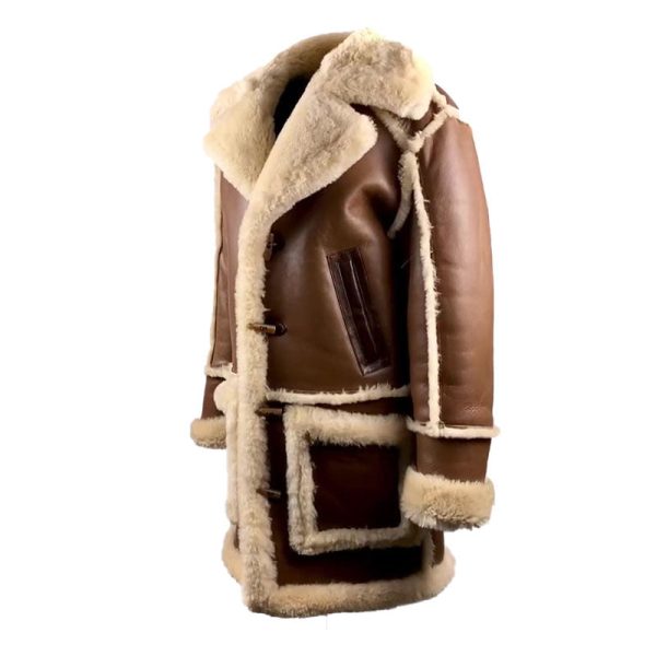 Brock's Brown shearling overcoat - Image 6