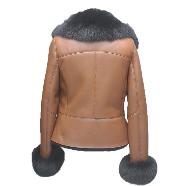 Katherine Tan shearling jacket with large fox fur - Image 2